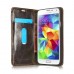 Samsung Galaxy S5 - Caseme Vintage Luxury Slim Flip PU Leather Stand Protective Phone Cover Case - Brown